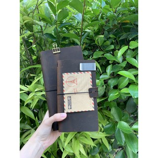 SỔ TAY MIDORI A5 DA SÁP NGỰA ĐIÊN