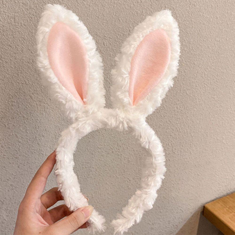 Băng Đô Cài Tóc Tai Thỏ Phối Lông Đơn Giản Dễ Thương WMES15H