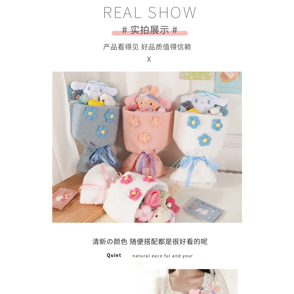 Bó hoa nhồi bông xinh xắn, quà tặng sinh nhật thú nhồi bông