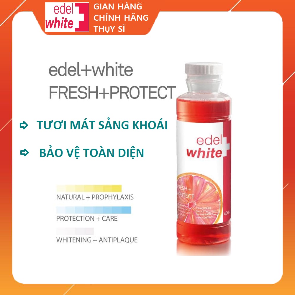 Nước súc miệng ngừa sâu răng, vệ sinh răng miệng, thơm miệng "Fresh + Protect" 400ml Thụy Sĩ