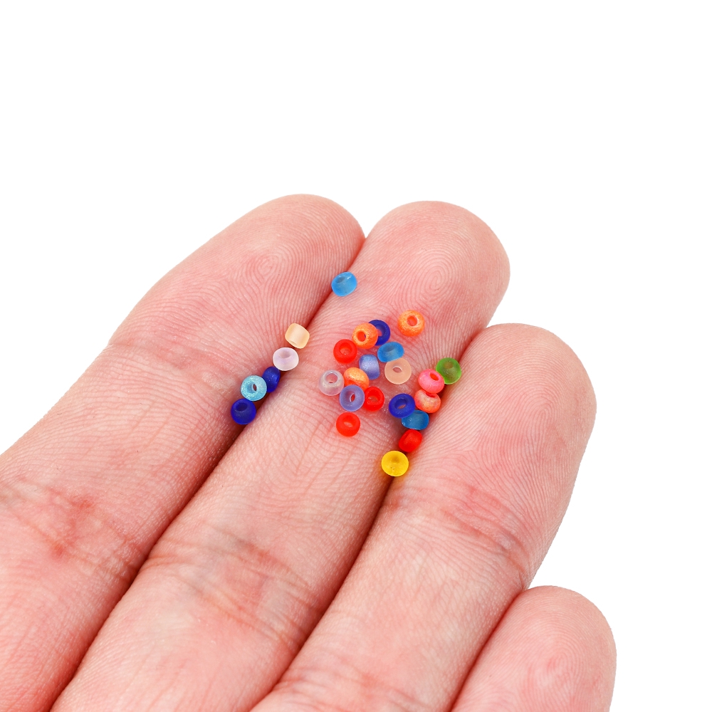 1800 hạt cườm thủy tinh 2mm lỗ 1mm làm trang sức thủ công tiện lợi