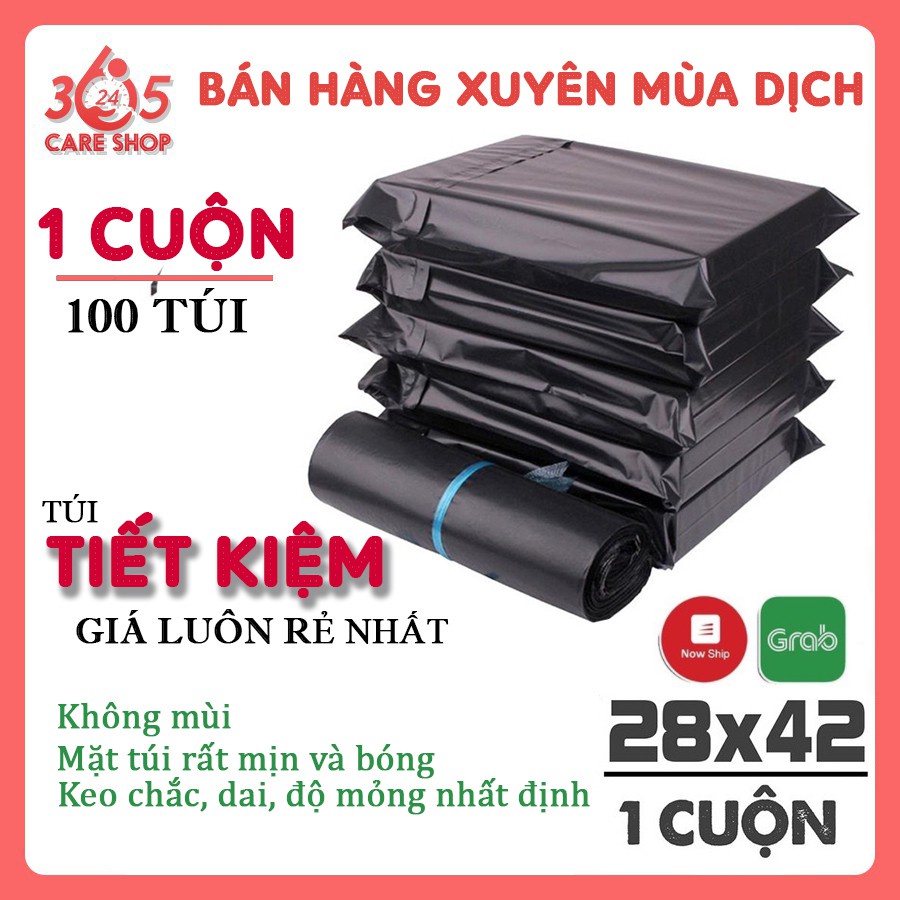 COMBO 15 Túi Đóng Hàng Niêm Phong CARESHOP365 tự dính Size 28x42cm, Đóng Gói Áo Khoác, Balo - CT22