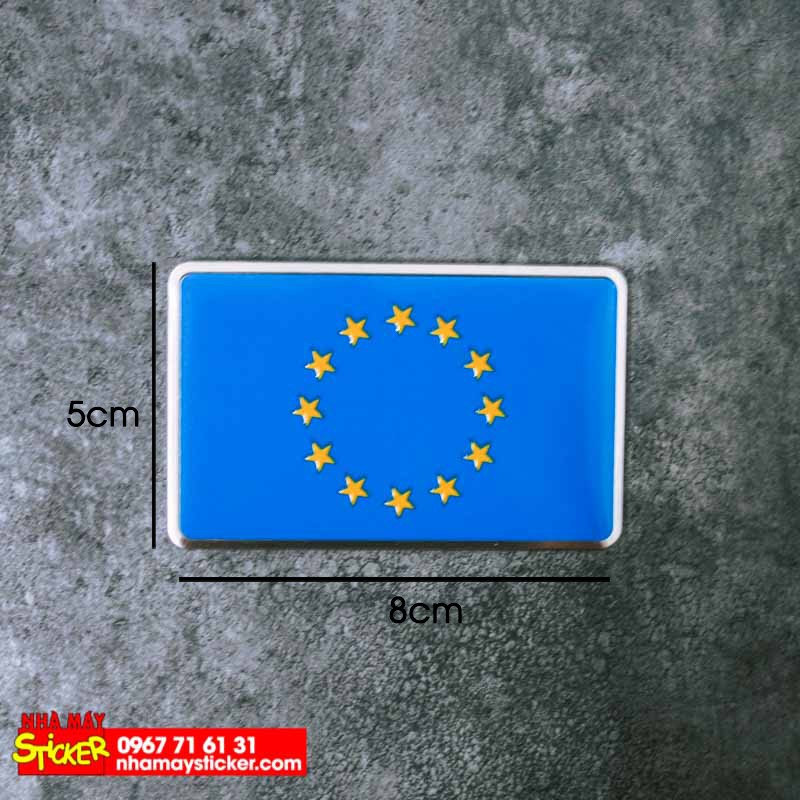 Sticker hình dán metal - cờ Euro miếng lẻ - STICKER FACTORY
