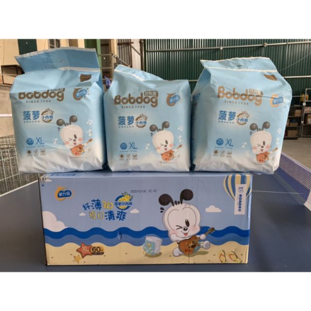 Tã bỉm dán/quần Bobdog siêu thấm 1200ml nước đủ size S26/M24/L22/XL20/XXL18 (air pro ,Dứa,Đêm)