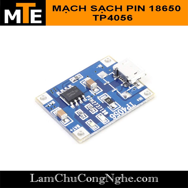 Module mạch sạc pin 18650 TP4056 1A Micro USB