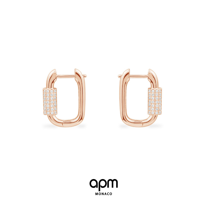 Bông tai khóa vàng hồng APM Monaco thiết kế thích hợp 2021 bông tai mới 520 cho bạn gái