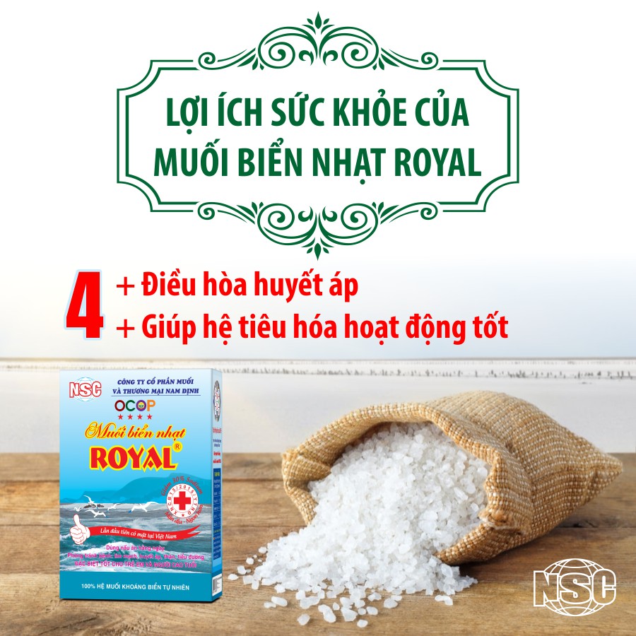 MUỐI BIỂN NHẠT ROYAL BẢO VỆ SỨC KHỎE CỘNG ĐỒNG - 250G .