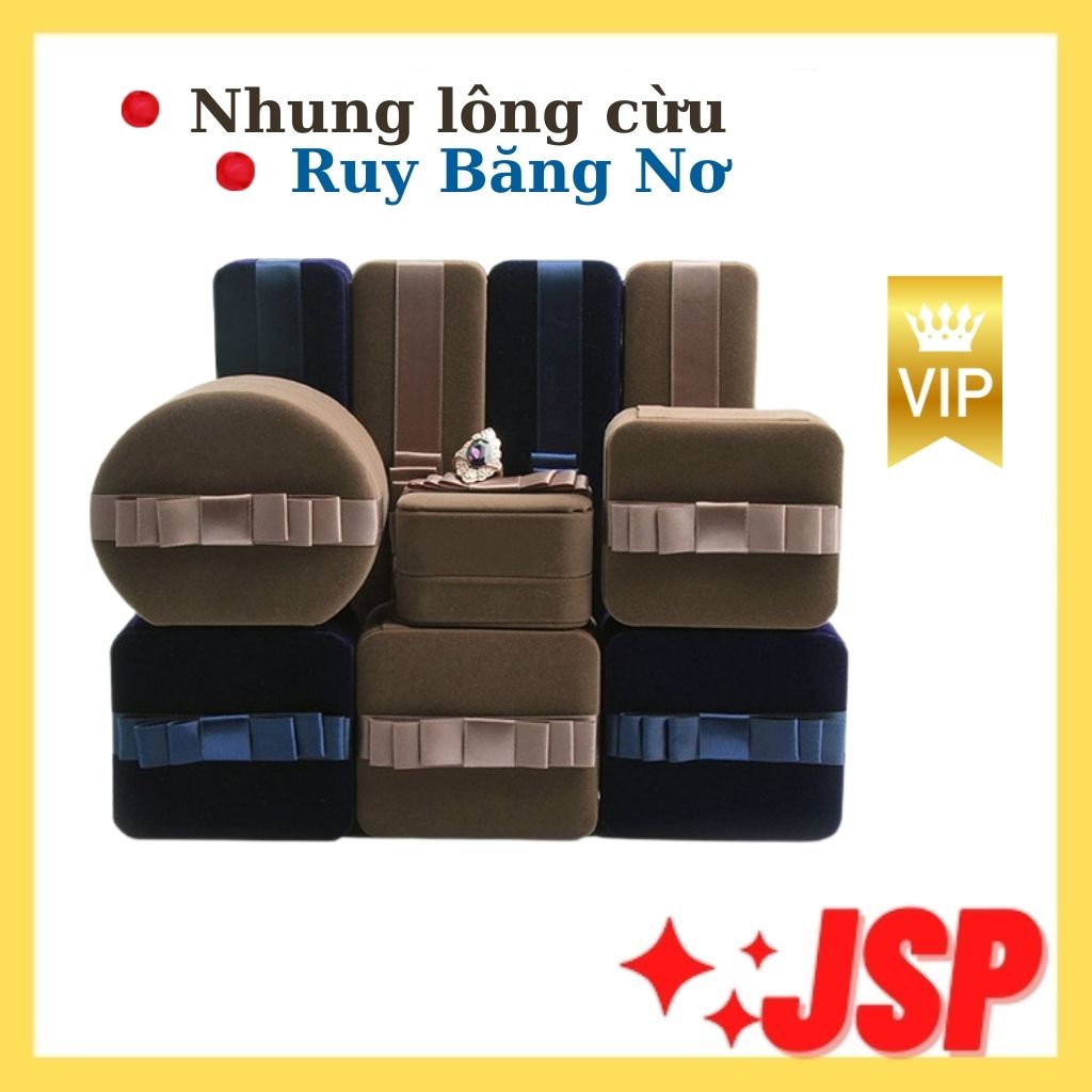 Hộp đựng nhẫn đôi nỉ lông cưu cao cấp hộp đựng dây chuyền vòng tay lắc nữ trang JSP