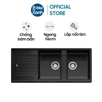 [[FREESHIP HCM] Chậu Rửa Chén Đá Hafele BLANCOZIA 8S - Ngang 116cm - Bảo Hành 5 Năm - Nhập Khẩu Đức