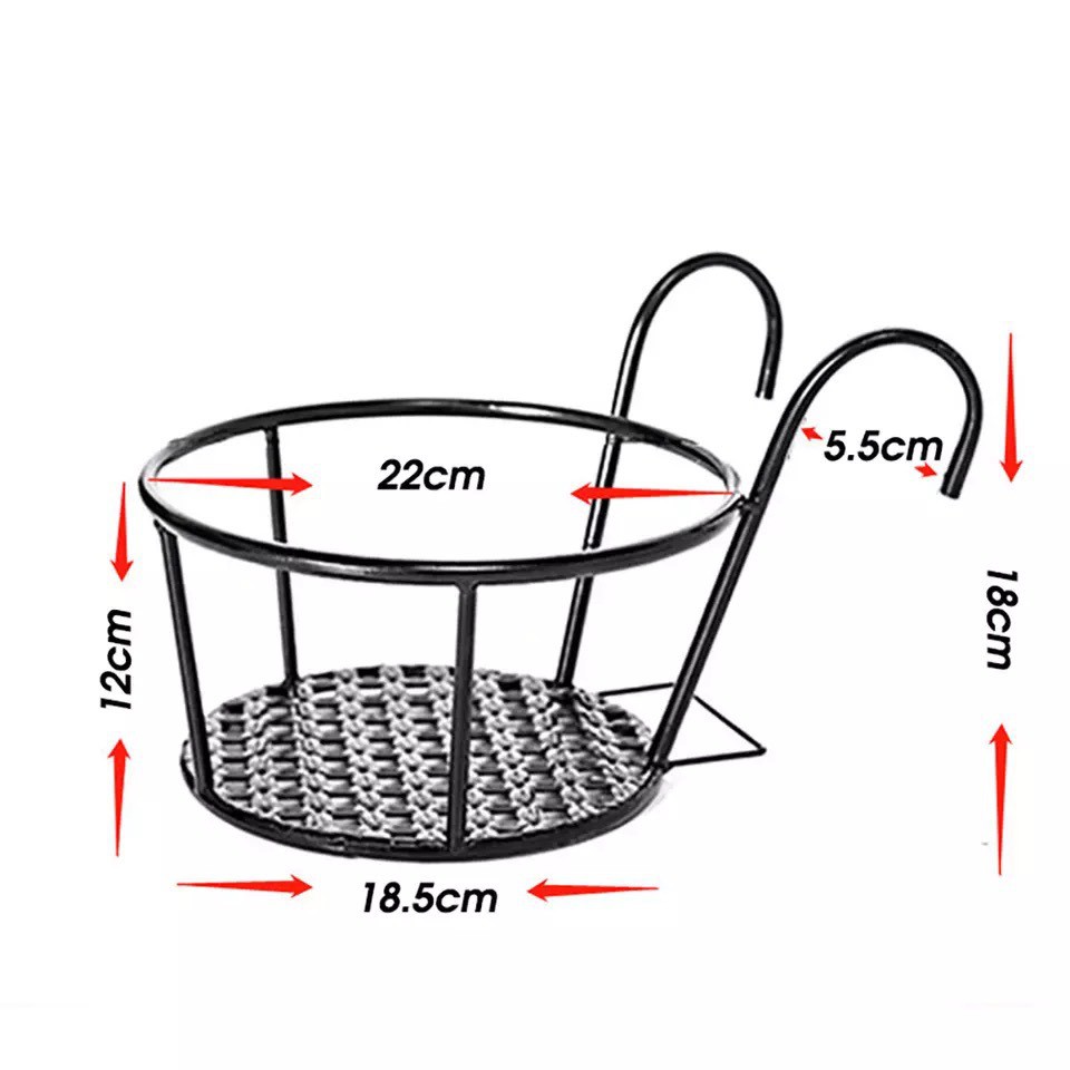 Giá treo cây cảnh, chậu hoa cho sân vườn - Kệ kim loại để chậu hoa, cây cảnh có móc treo ban công tiện lợi