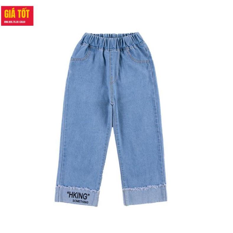 Quần jean ống rộng cho bé gái (3 - 12 tuổi☑️ Thời trang bé gái mập 35kg, 40kg, 45kg
