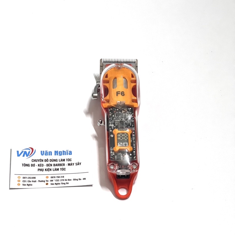 Tông Đơ Cắt Tóc POP F6 Lưỡi Đơn Lưỡi Kép 10W Dung Lượng Pin 2500mah Lưỡi Kép Thép 6 Cữ Gá Thép