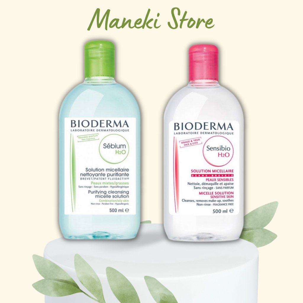 Nước tẩy trang Bioderma làm sạch dịu nhẹ 500ml, tẩy trang Bioderma cho mọi loại da MANEKI