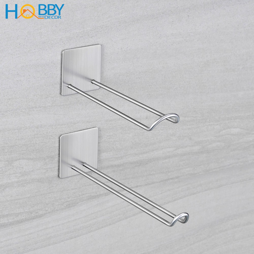 Bộ 2 móc kẹp phơi quần áo cho gọn Hobby home decor PMD inox 304 có keo