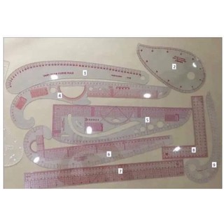 Bộ 9 Cái/bộ Dấu Phẩy Thước Kẻ Đường Cong Pháp Vẽ Mẫu Phác Thảo Để May May May Vá
