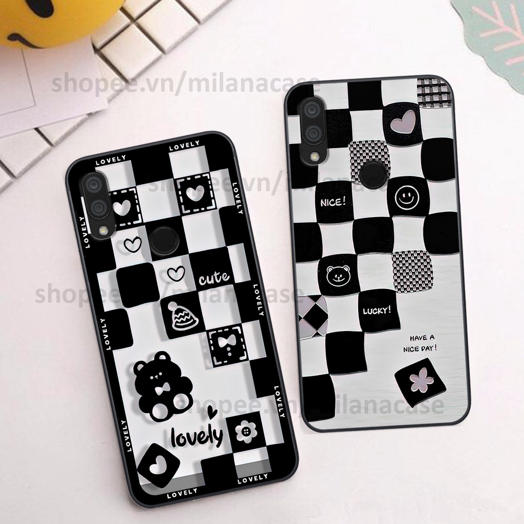 Ốp Xiaomi Redmi Note 7 in hình caro trái tim siêu đẹp, siêu nét đầy phong cách cá tính