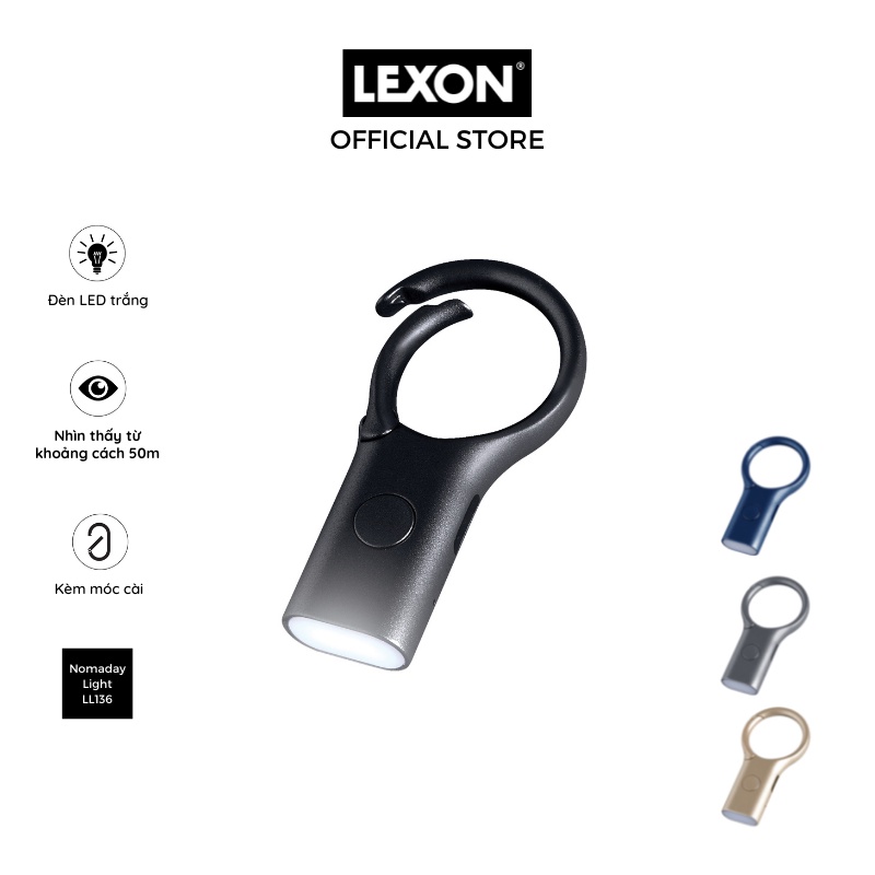 Đèn pin LED mini LEXON kèm móc treo chìa khóa - NOMADAY LIGHT - Hàng chính hãng