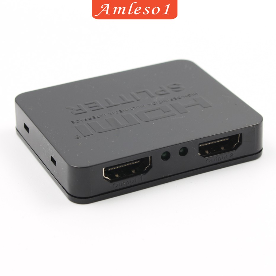 Bộ Chia Tín Hiệu Amleso1) 1x2 Hdmi 1 Ra 2 Out 4k 3d 1080p Cho Màn Hình Dual Monitor