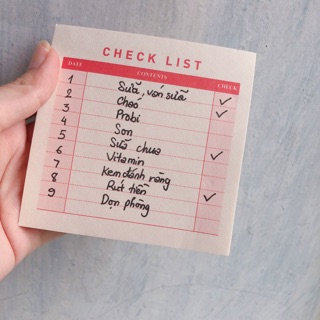 Tập giấy Checklist màu hồng