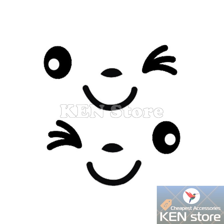 Decal dán gương chiếu hậu cho xe ô tô mặt cười