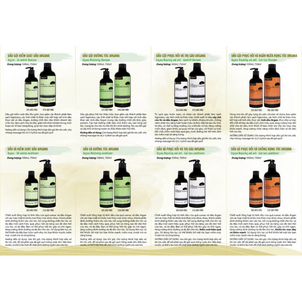 Hàng Chuẩn Công Ty Cặp Dầu Gội Dầu Xả Phục Hồi Và Ngăn Ngừa Rụng Tóc Argana 500ml | BigBuy360 - bigbuy360.vn