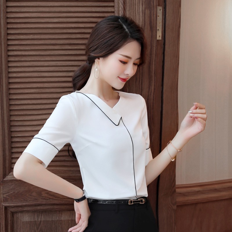 Áo Sơ Mi Nữ ❣️FREESHIP❣️ Áo Cổ Đáp Viền Đen SM176 - Hàng VNXK - Candy Fashion | BigBuy360 - bigbuy360.vn