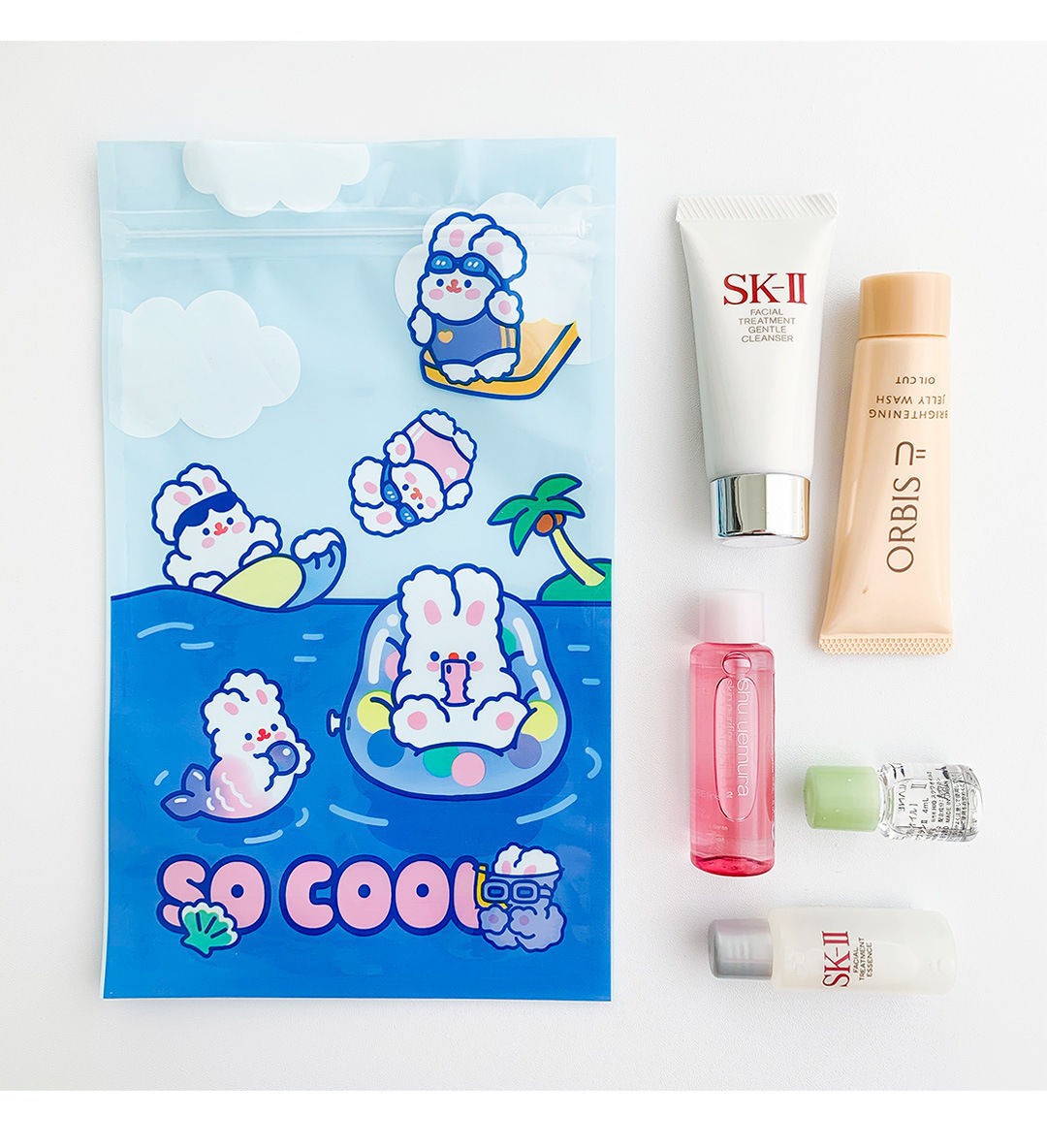 【Messiya】Cute Bunny Packaging Ziplock Bag Snack Seal Pocket Student Mask Storage Small Pull Side Bag Gift Bag