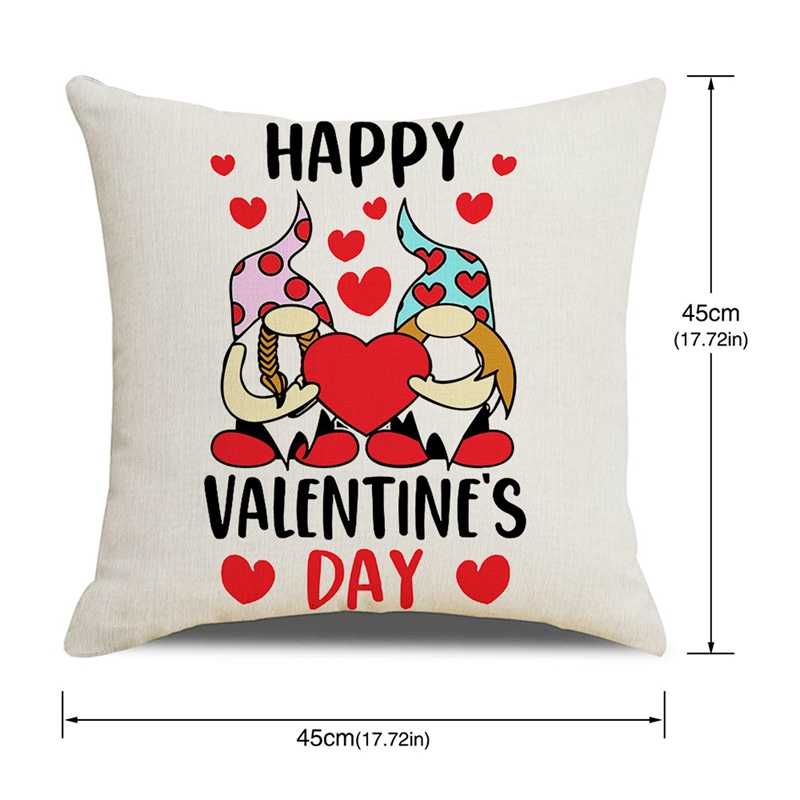 Vỏ Gối Đơn Một Mặt Bằng Vải Lanh In Họa Tiết Valentine