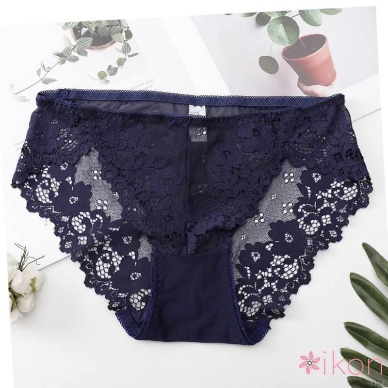 Quần lót cotton phối ren giấu đường may thời trang