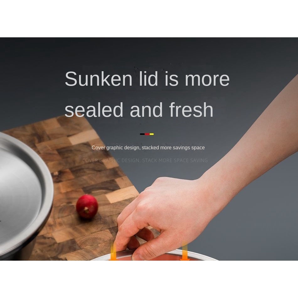 Tô Nhỏ Bằng Thép Không Gỉ Có Nắp Đậy Cho Nhà Bếp