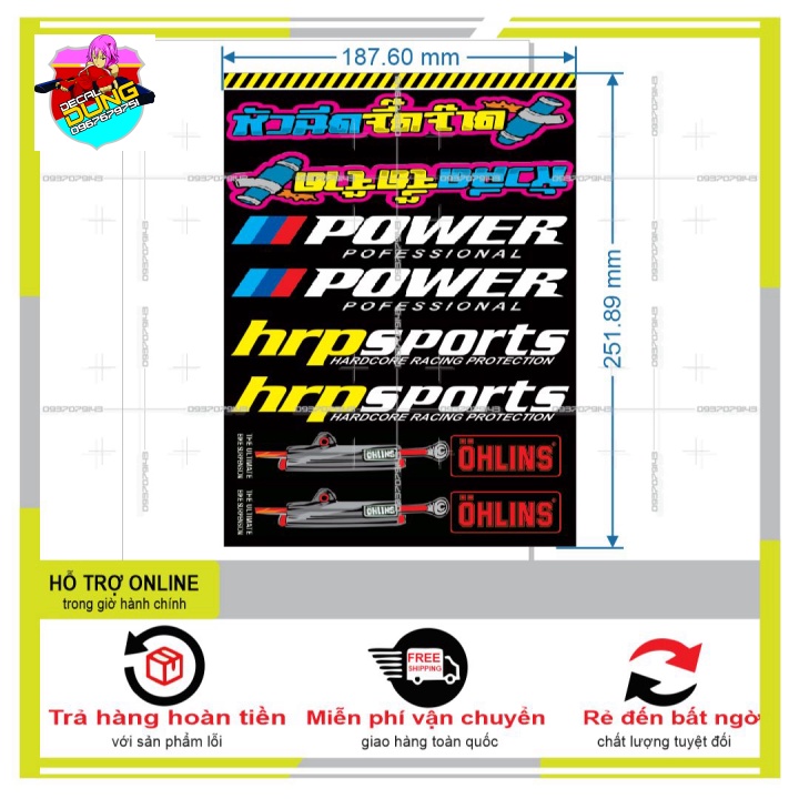 LOGO STICKER DÁN PHUỘC M1 - DUNG DECAL