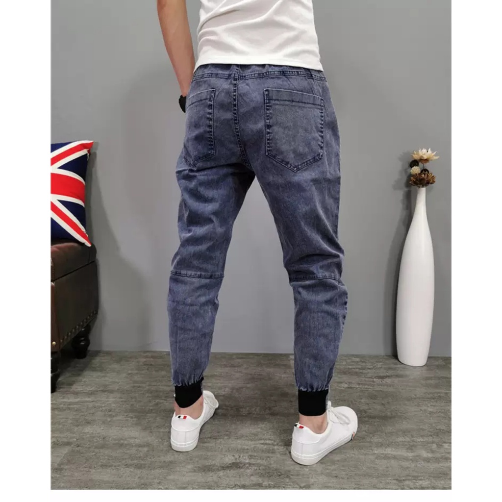 Quần Jean Nam Hàn Quốc -  Quần Bò Nam Jogger - Vải Mềm Mịn Không Ra Màu - Kiểu Dáng Thể Thao | BigBuy360 - bigbuy360.vn