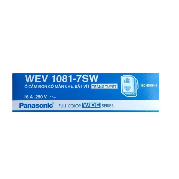 Hạt ổ cắm đơn có màn che bắt vít Panasonic (WIDE Series) - WEV1081-7SW
