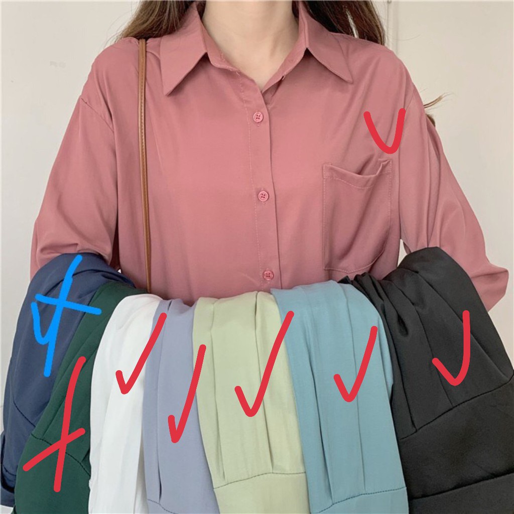 Áo sơ mi cổ polo dài tay dáng rộng thời trang Hàn Quốc loại 1 loại 1 aosominuhot | BigBuy360 - bigbuy360.vn