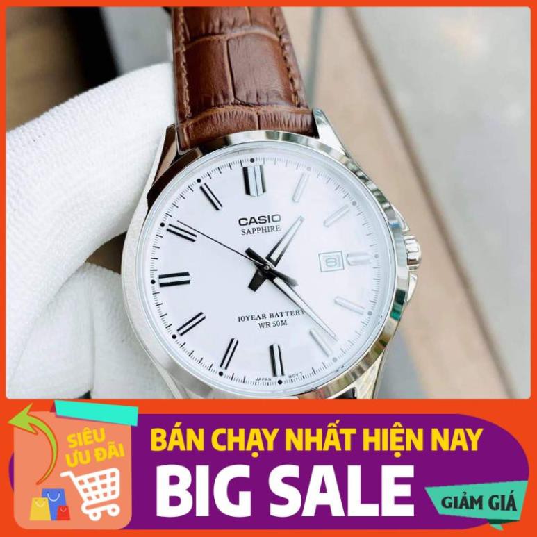 [GIÁ HỦY DIỆT] Đồng hồ nam dây da Casio Standard chính hãng Anh Khuê MTS-100L giá rẻ