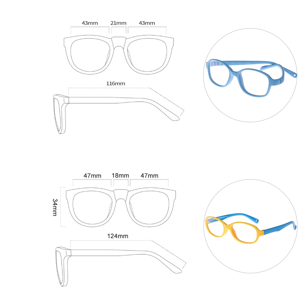 Kính Mát Gọng Mềm Chống Ánh Sáng Xanh Cho Bé