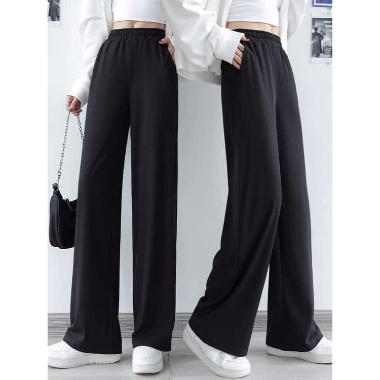 Quần sớ chất tăm ống suông dáng dài siêu hách dáng 2 màu