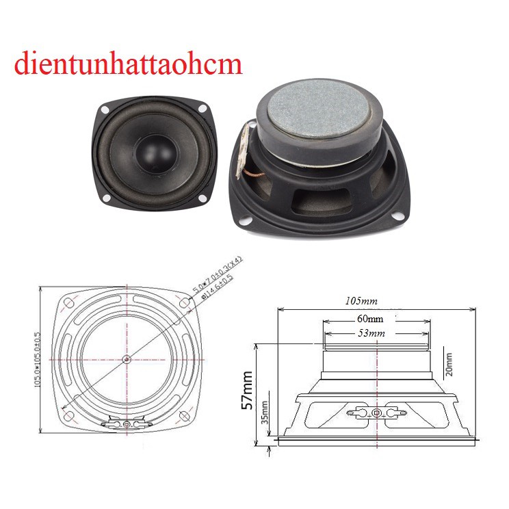 LOA BASS 4 OHM 10W SIÊU TRẦM 105MM