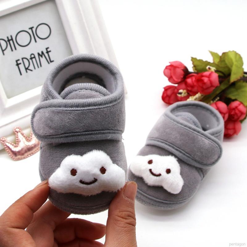 Giày tập đi đế mềm chống trượt thoáng khí thiết kế hình đám mây hoạt hình thời trang cho bé