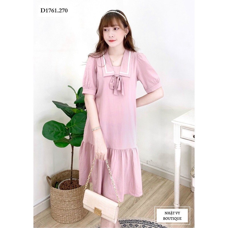 [Mã FAMAYWA2 giảm 10K đơn 50K] ĐẦM NỮ SUÔNG-Váy maxi đuôi cá trơn cổ thuỷ thủ 3 màu chất đũi lụa bầu bí bon chen được | BigBuy360 - bigbuy360.vn