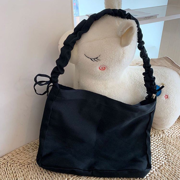 TÚI TOTE ĐEO CHÉO DÂY RÚT CÓ KHÓA &amp; TÚI CON - VẢI CANVAS PHONG CÁCH ULZZANG