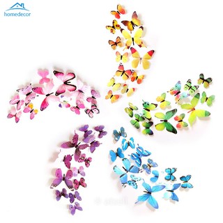 12 decal dán tường Hình Con Bướm 3d