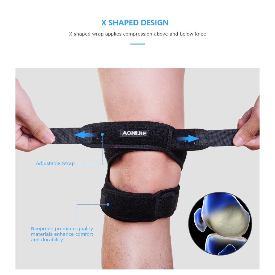 Aonijie Đai Quấn Bảo Vệ Đầu Gối Giảm Đau Có Thể Điều Chỉnh neoprene e4096