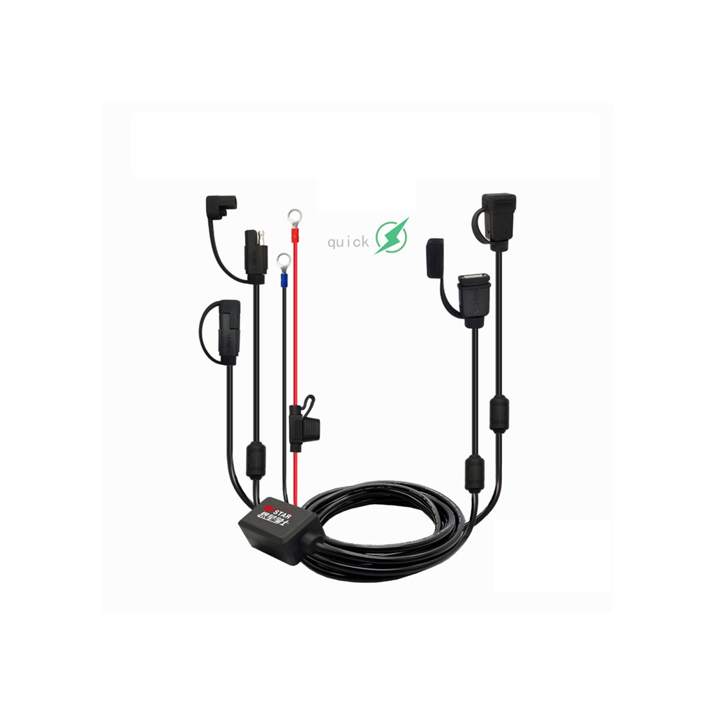 Sạc điện thoại Nstar moto xe máy 2 cổng usb nhỏ gọn