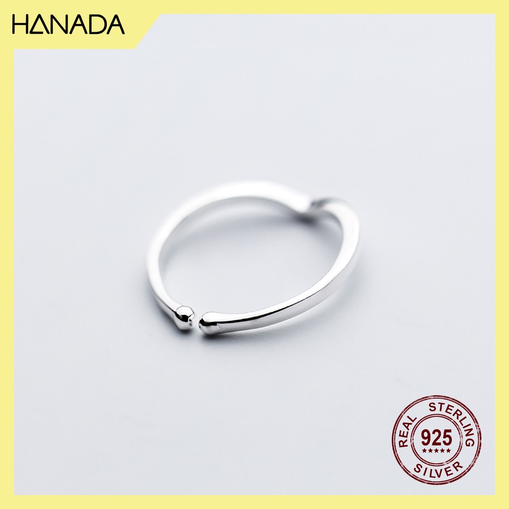 Nhẫn Bạc 925 Hanada 0766 Chữ V Trơn Freesize