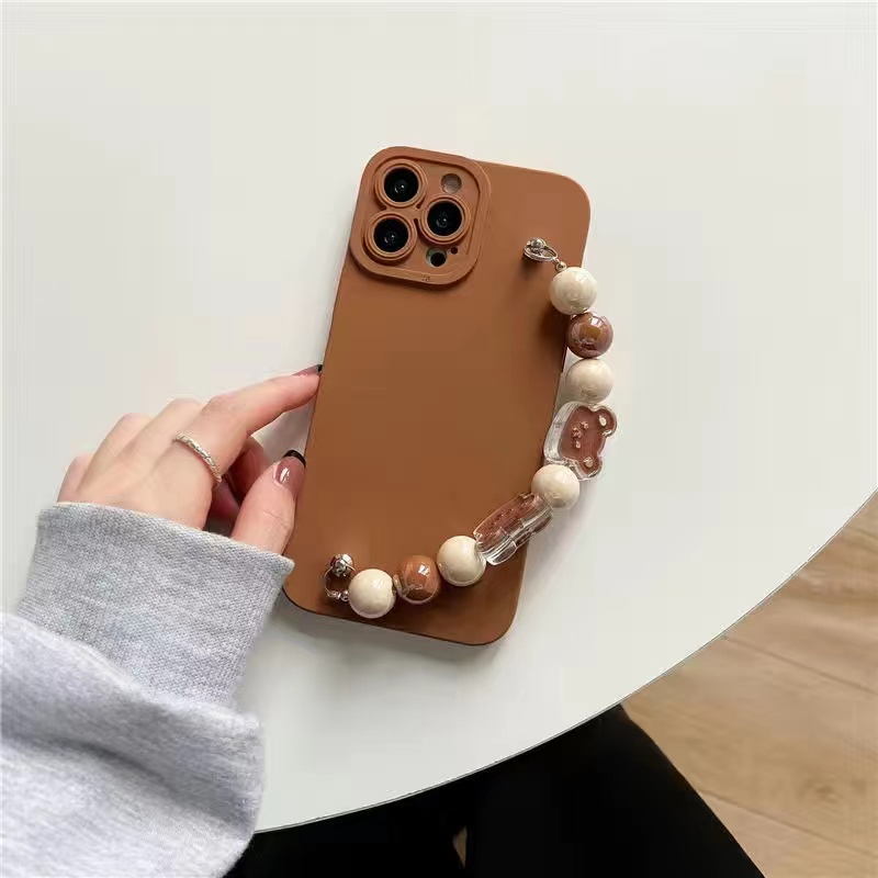 Brown Bear Bracelet Silicone Case OPPO A15 A16 A93 A94 A95 A8 A31 A3S A5 A5S A7 A12 A5 2020 A9 2020 A53 A52 A72 A92 A74 A54 A1K Reno6Z 5Z 6 5 3 7