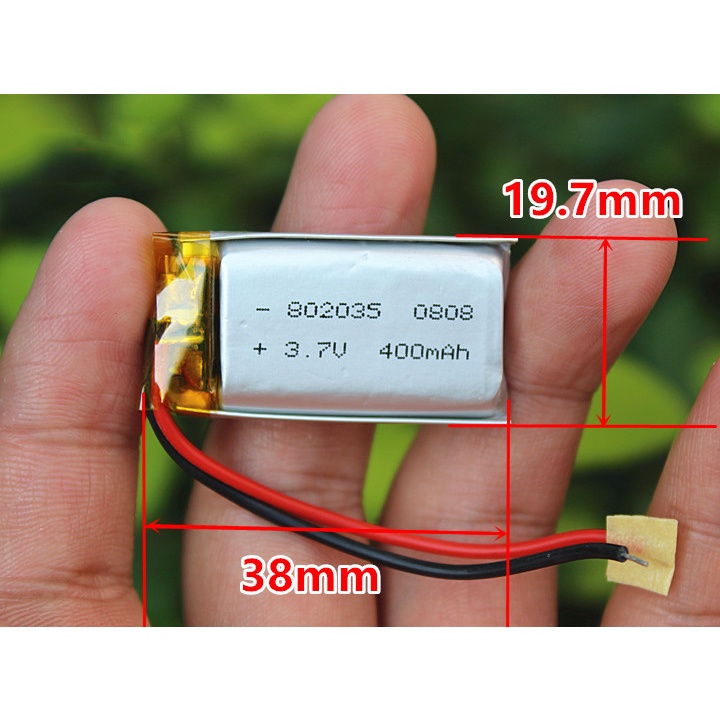 Pin Lithium Polymer 3.7V 400mA có mạch bảo vệ pin