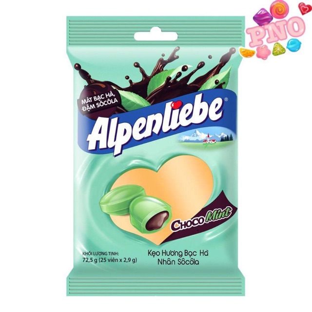 Kẹo Alpenliebe Chocomint Socola Bạc Hà ( gói 25 viên )