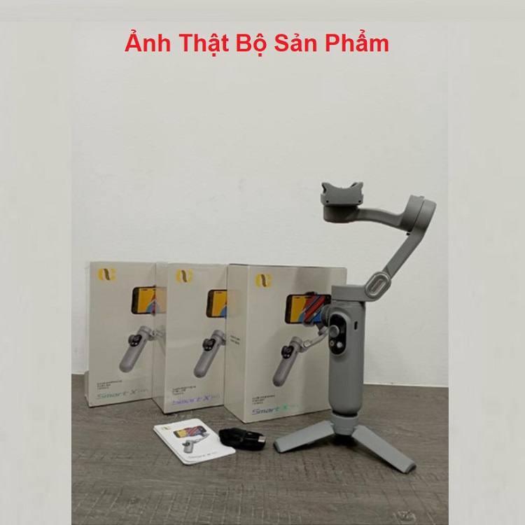 Gimbal SMART X PRO, Tặng Chân, Gậy Selfie Chống Rung Cho Điện Thoại - Có Sạc Không Dây - Pin 3200 mAh - Đèn Led Trợ Sáng