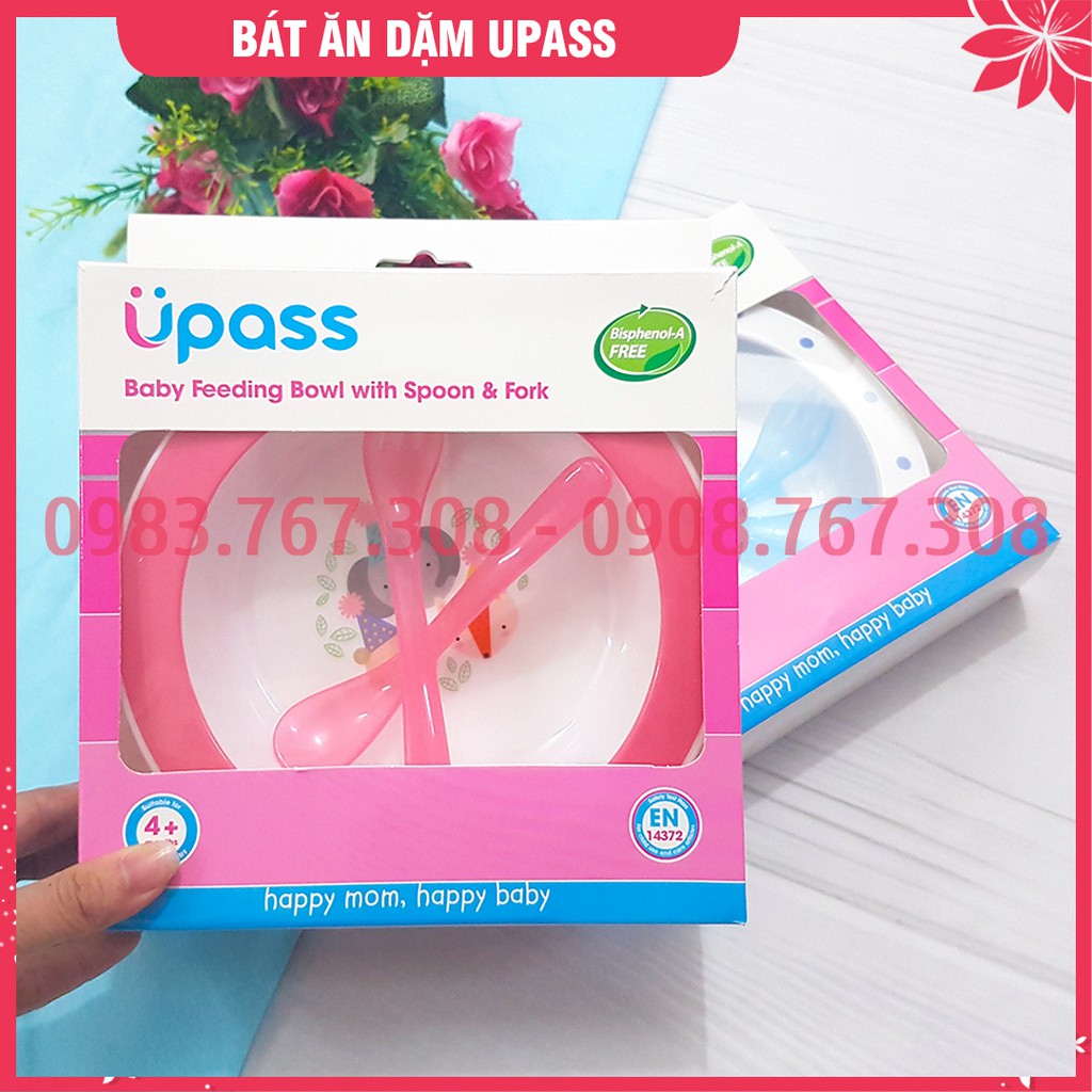 Bộ Bát Ăn Dặm Kèm Dĩa Và Thìa Upass An Toàn Cho Bé - Được Chọn Màu